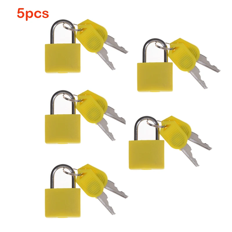 5pcs mini steel padlocks in vibrant colours perfect for luggage diaries and personal security - الصورة 4