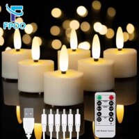 rechargeable led candle lights with remote flickering flames for home and holiday decor