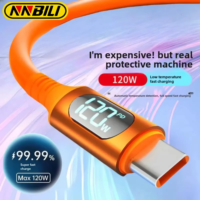 120w usb c to type c fast charging cable for samsung iphone macbook xiaomi with led indicator