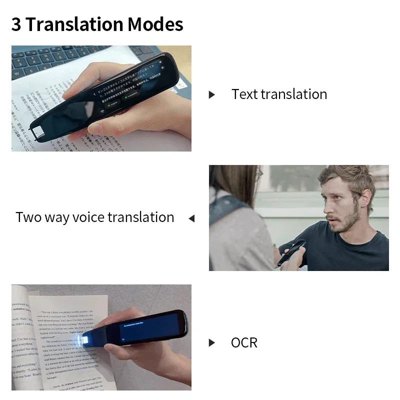portable smart translation pen with touch screen for students and teachers 112 languages offline scanning - Image 4