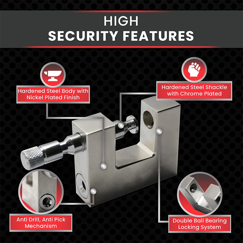 heavy duty d-shaped padlock with key 3 keys for ultimate security garage door gate warehouse - Image 3