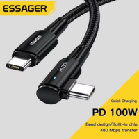 fast charging 100w usb type c cable 90 degree angle for ipad macbook pro and samsung