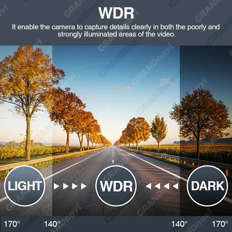 high definition car dash cam with night vision adas and 32g sd card auto recorder - Image 3