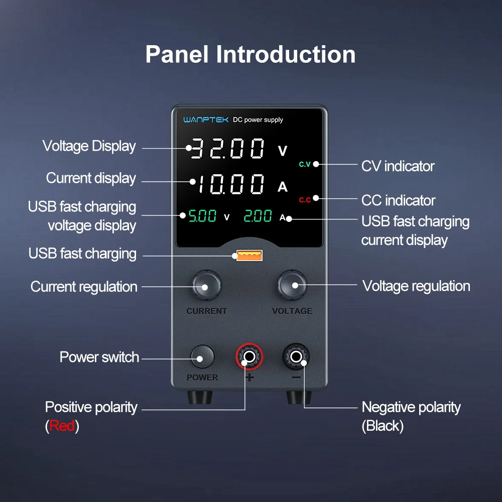 adjustable lab power supply with 30v 10a output for electronic testing and projects - Image 6