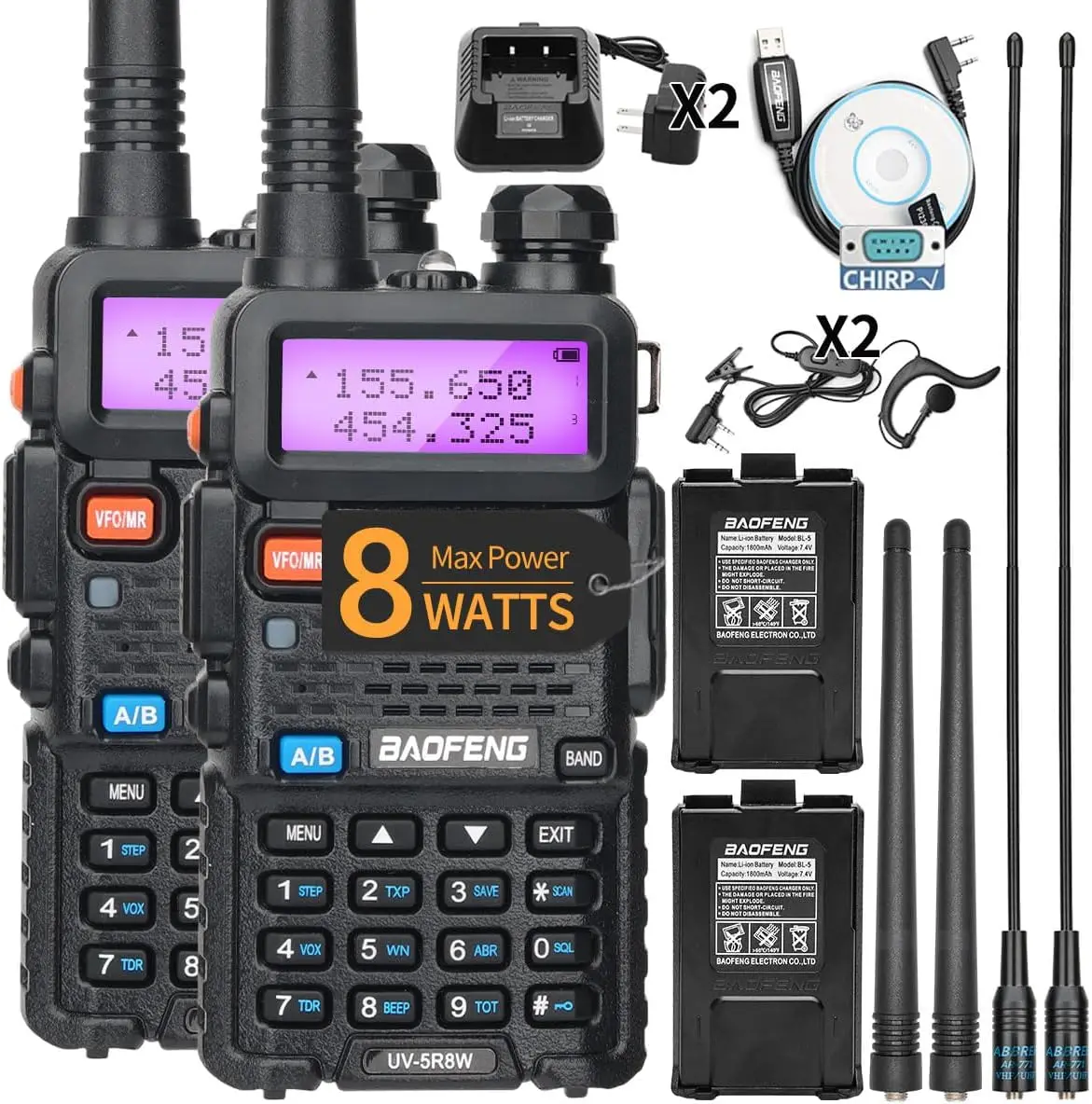high power portable dual band walkie talkie long range two way radio with 128 channels