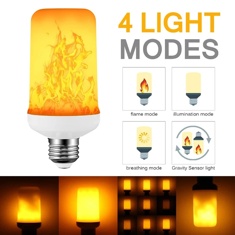 creative led flame lamp with flickering effect for home decor ideal for living room ambiance - الصورة 4