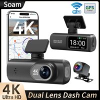 4k 1080p dual channel dash cam with gps wifi and 24h parking monitor features 170° view angle
