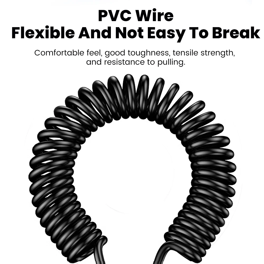 90 degree dual elbow type c fast charging cable for iphone and android with spring design - Image 5