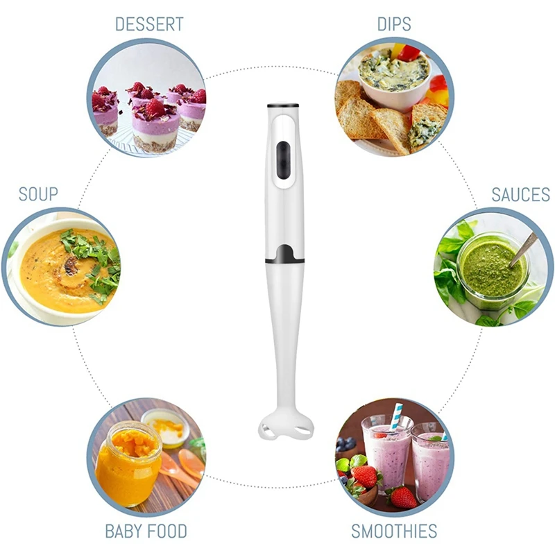 powerful immersion blender 400-watt turbo stick with ice crushing design for smooth purees and smoothies - الصورة 3