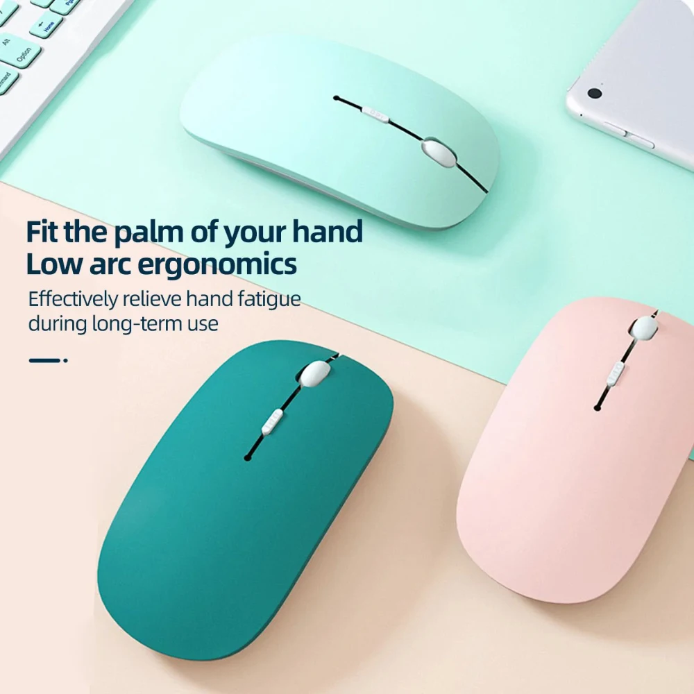 silent bluetooth mouse for laptop ipad and tablet noiseless wireless optical mini design in various colors - Image 3