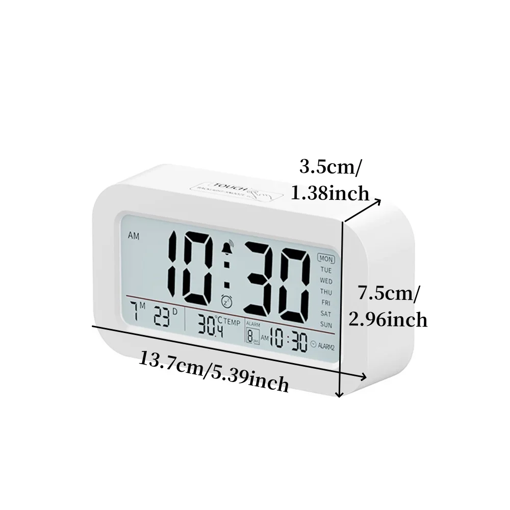 Battery Powered LCD Alarm Clock TEMP Date Week 3 Alarms Backlight Snooze Table Clock Night Vision Function12/24H Digital Clock - Image 7