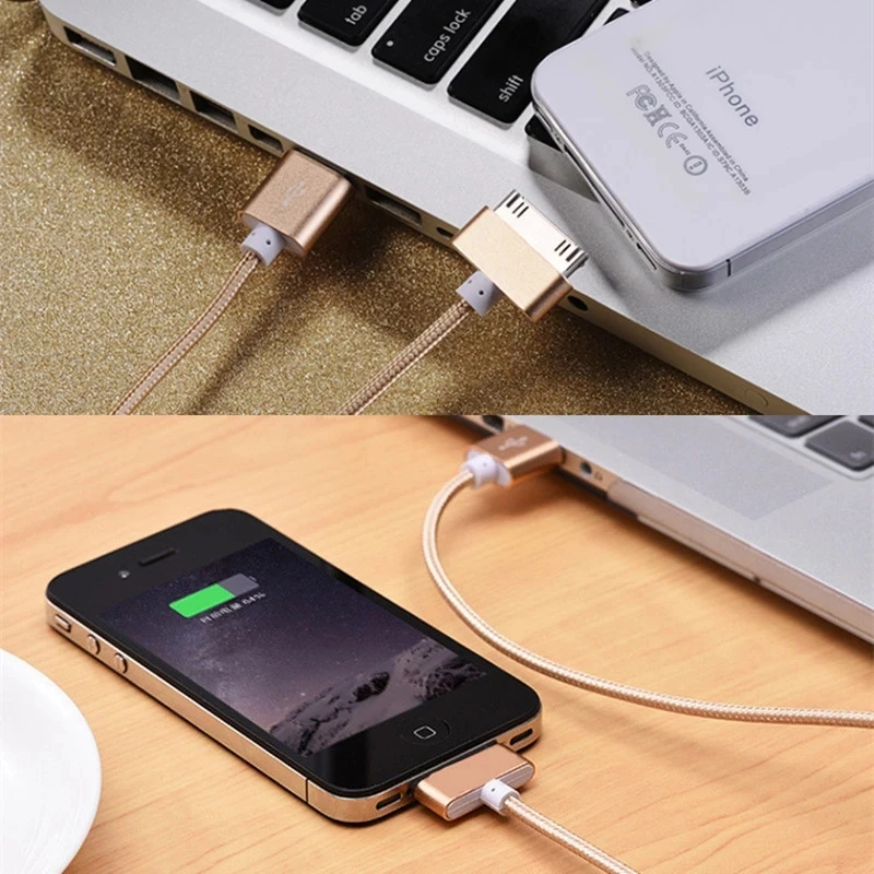fast charging usb cable for iphone ipad 30 pin adapter data sync cord in multiple colors - Image 7
