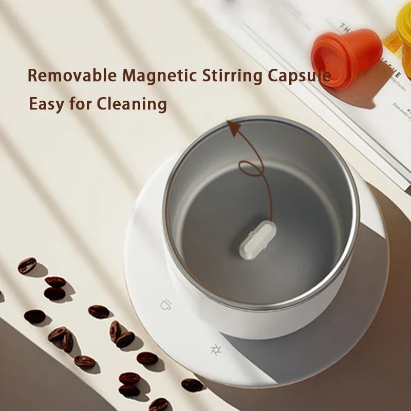 automatic magnetic stirring mug and coffee cup warmer for perfect beverages at home or office - الصورة 6