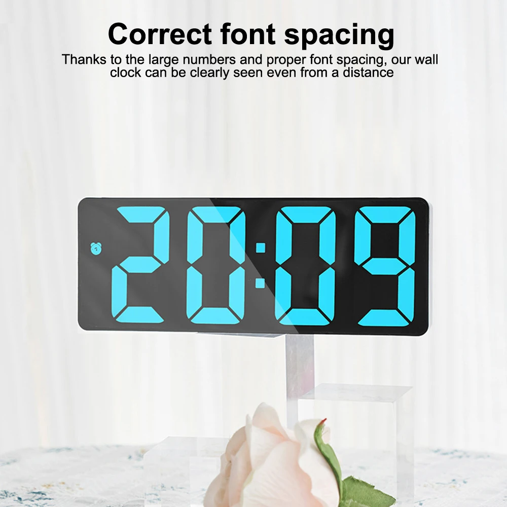 Colorful Led Electronic Alarm Clock 3 Levels Adjustable Brightness Time Display Large Screen Table Clocks - Image 5