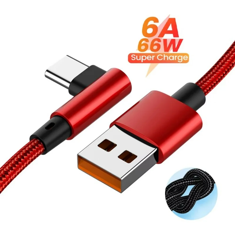 fast charging 66w usb type c elbow cable for huawei xiaomi samsung data sync 2m 3m options