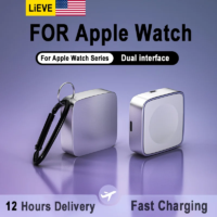 portable magnetic wireless charger for apple watch fast charging with usb c and lightning interfaces