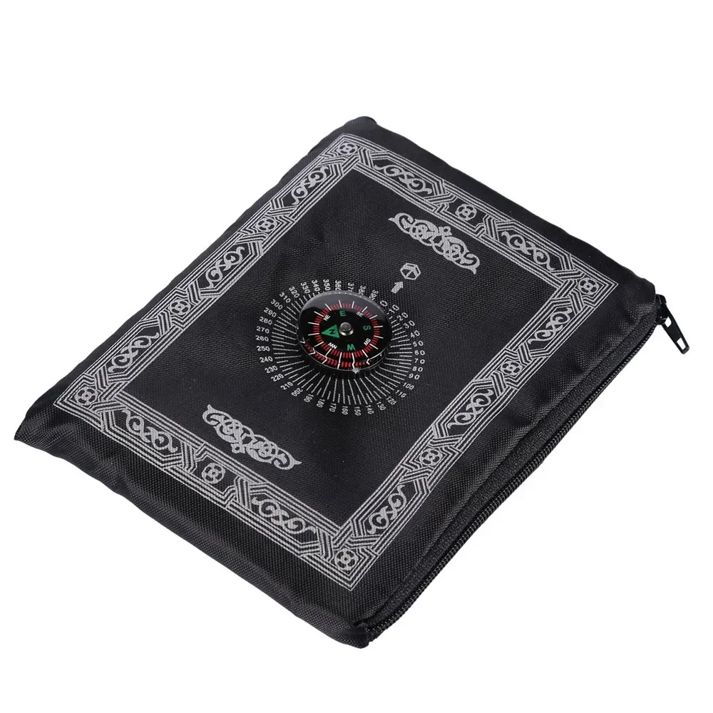 portable waterproof muslim prayer rug with compass for travel outdoor use stylish design - الصورة 5