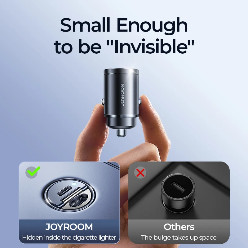 mini pull ring car charger with dual fast charging ports and 30w power delivery adapter - Image 6