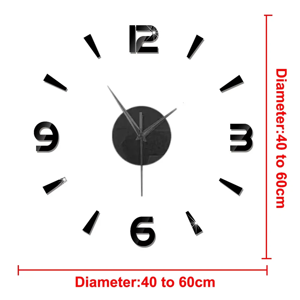 modern 3d wall clock diy mirror stickers for stylish home decor in living room - Image 7