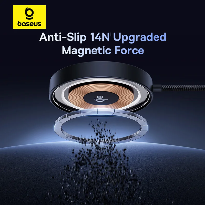 magnetic wireless charger 15w fast charging with built-in stand for iphone 16 15 14 13 pro max - الصورة 6