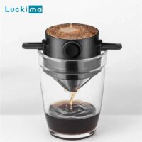portable foldable coffee filter for home or travel stainless steel reusable drip maker under five cups