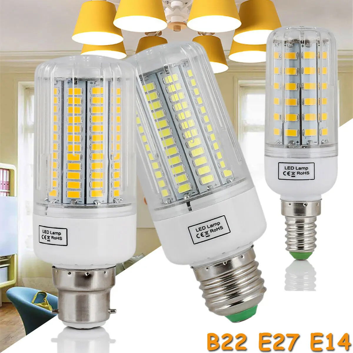 energy efficient led corn bulbs for home decoration chandelier light e27 b22 e14 warm white
