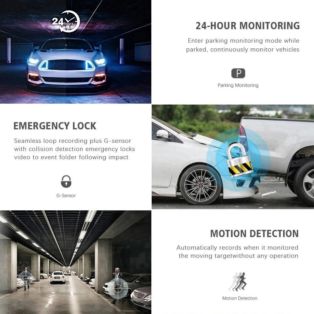 3 channel hd 1080p car dvr dash cam with triple lenses and night vision functionality - Image 6