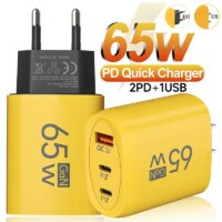 65w gan fast charging usb charger for iphone samsung and xiaomi mobile phones eu and us plug