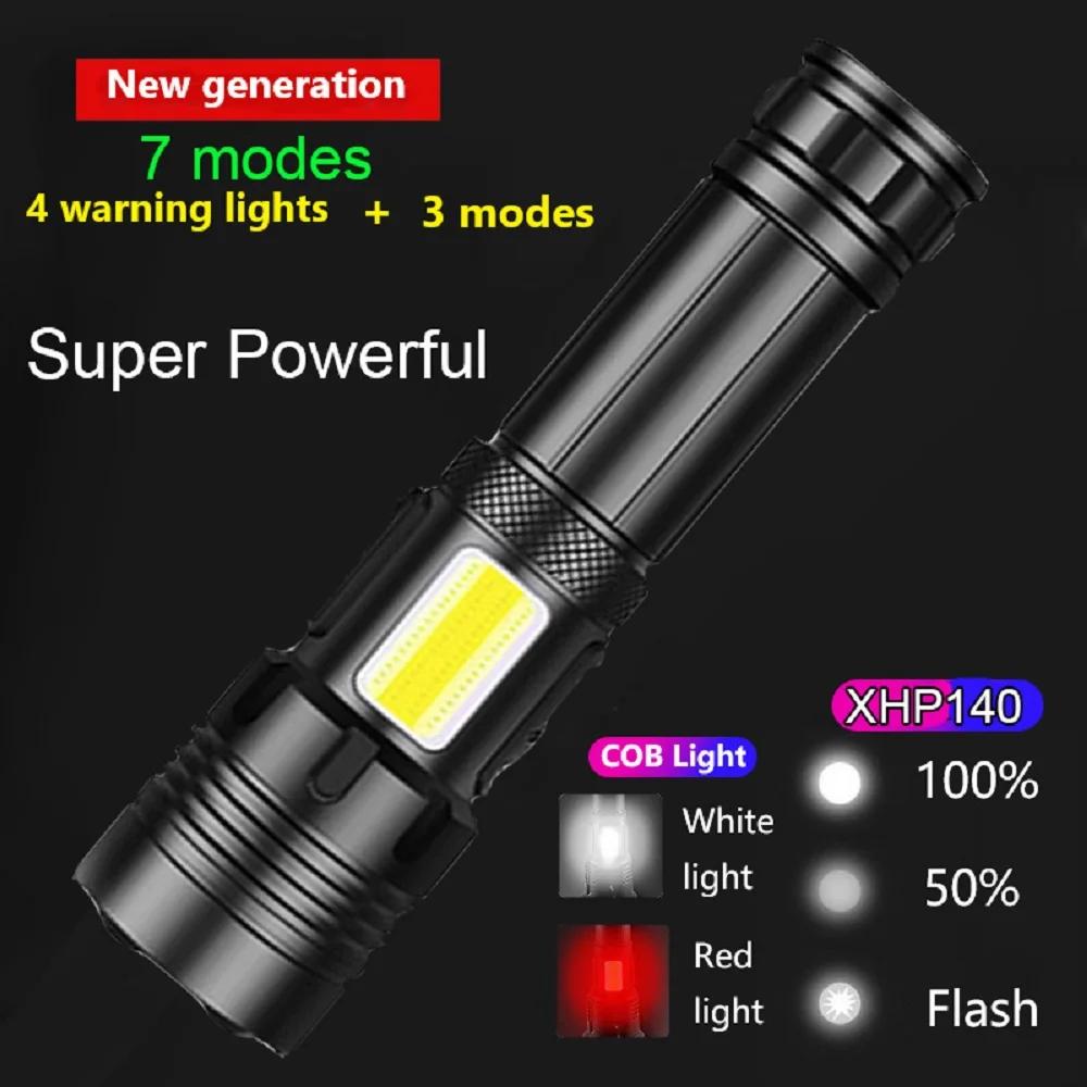 powerful 300w 19000lm rechargeable led flashlight with adjustable zoom for outdoor adventures - Image 4