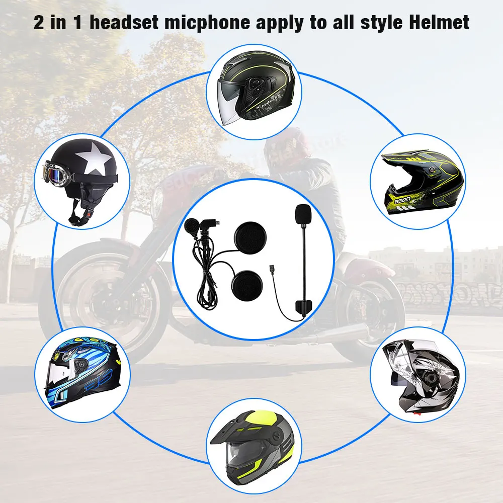 motorcycle intercom earphone compatible with t-com vb sc helmet bluetooth headset accessories free shipping - Image 5