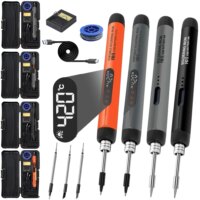 usb digital soldering iron adjustable temperature 300 to 450 degrees portable rechargeable tool with type c interface