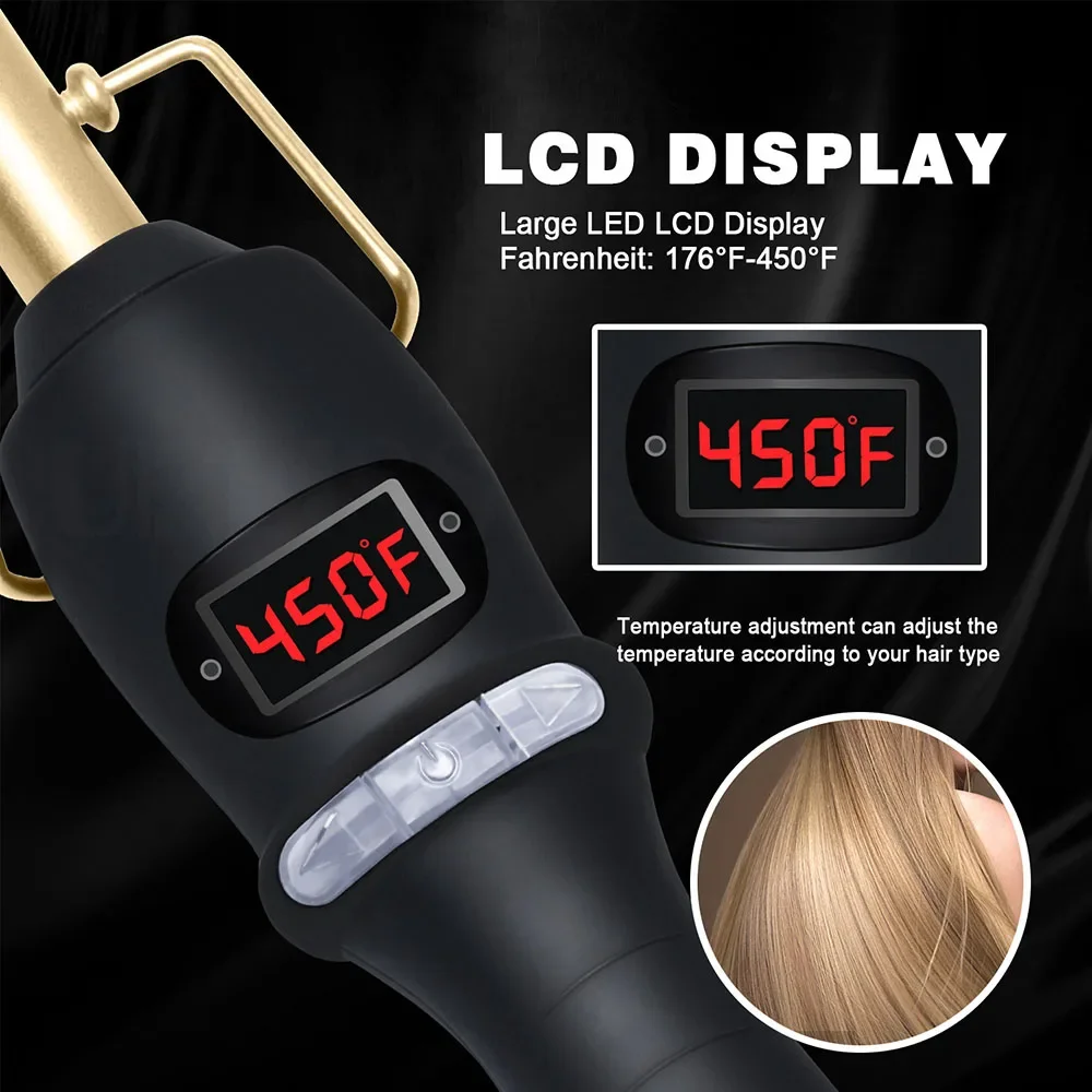 hot comb straightener for wigs and african hair with rapid heat adjustable temperature and 360° swivel cord - Image 6