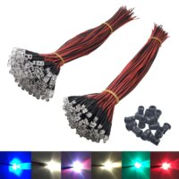 20 50 100pcs 20cm pre wired 3mm 5mm led bulb lights for diy home decoration