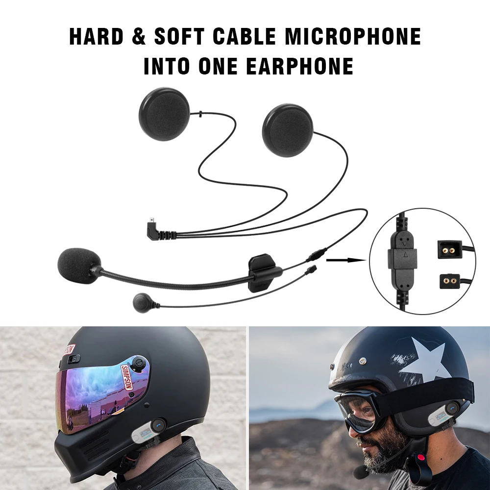 motorcycle intercom earphone compatible with t-com vb sc helmet bluetooth headset accessories free shipping - Image 3