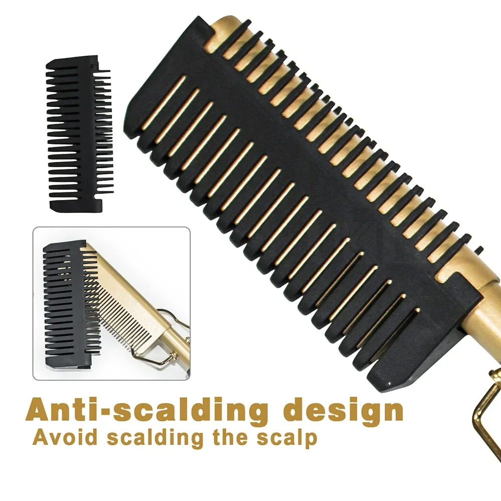 hot comb straightener for wigs and african hair with rapid heat adjustable temperature and 360° swivel cord - Image 5