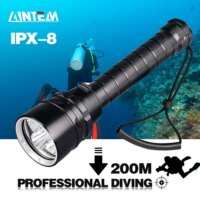 powerful led diving flashlight 8000lm waterproof underwater torch with 18650 battery support